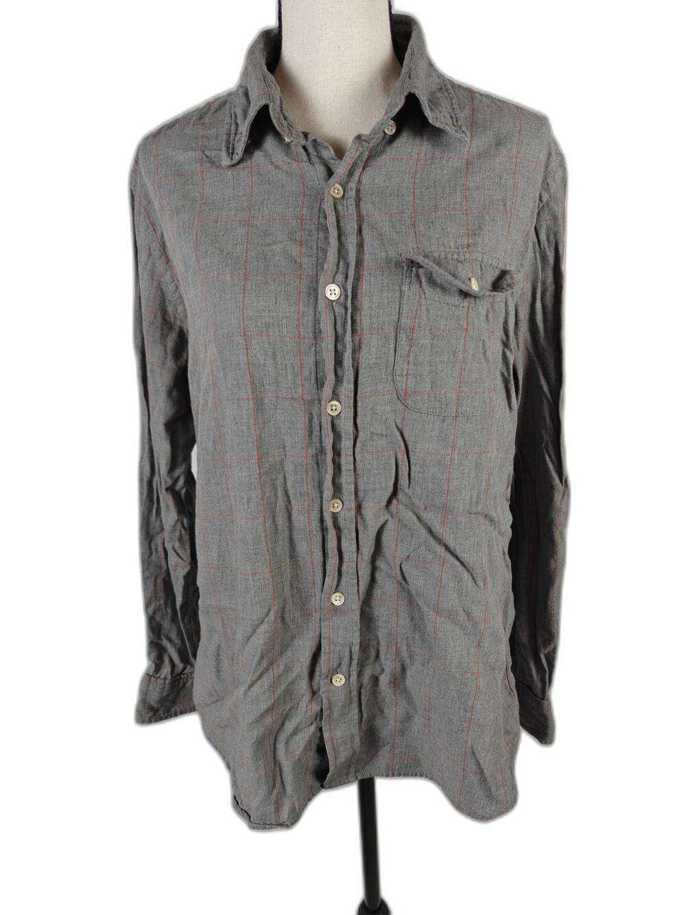 Mens Steven Alan Button Up Shirt Gray Medium